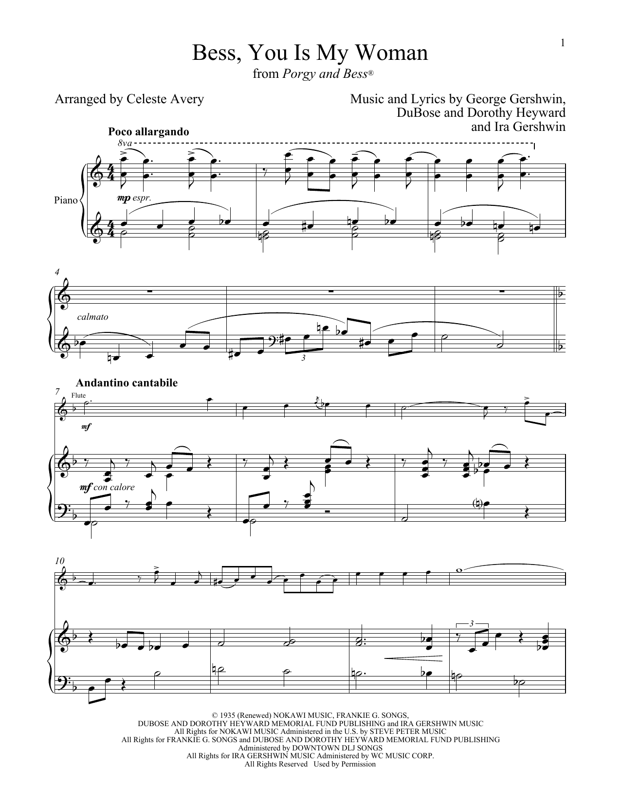 George Gershwin & Ira Gershwin Bess, You Is My Woman (from Porgy and Bess) sheet music notes and chords. Download Printable PDF.