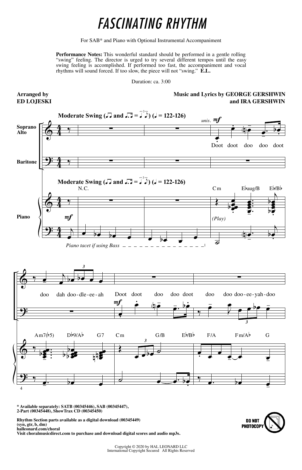 George Gershwin & Ira Gershwin Fascinating Rhythm (from Lady Be Good) (arr. Ed Lojeski) sheet music notes and chords. Download Printable PDF.