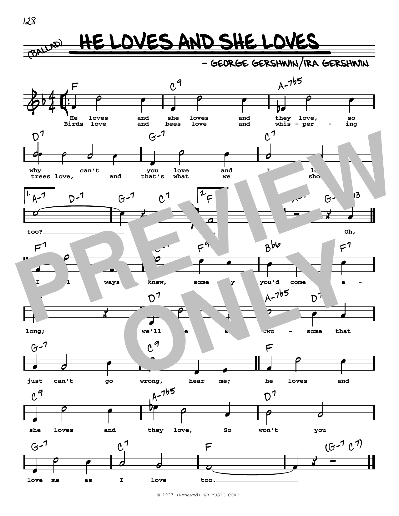 George Gershwin & Ira Gershwin He Loves And She Loves (High Voice) (from Funny Face) sheet music notes and chords. Download Printable PDF.