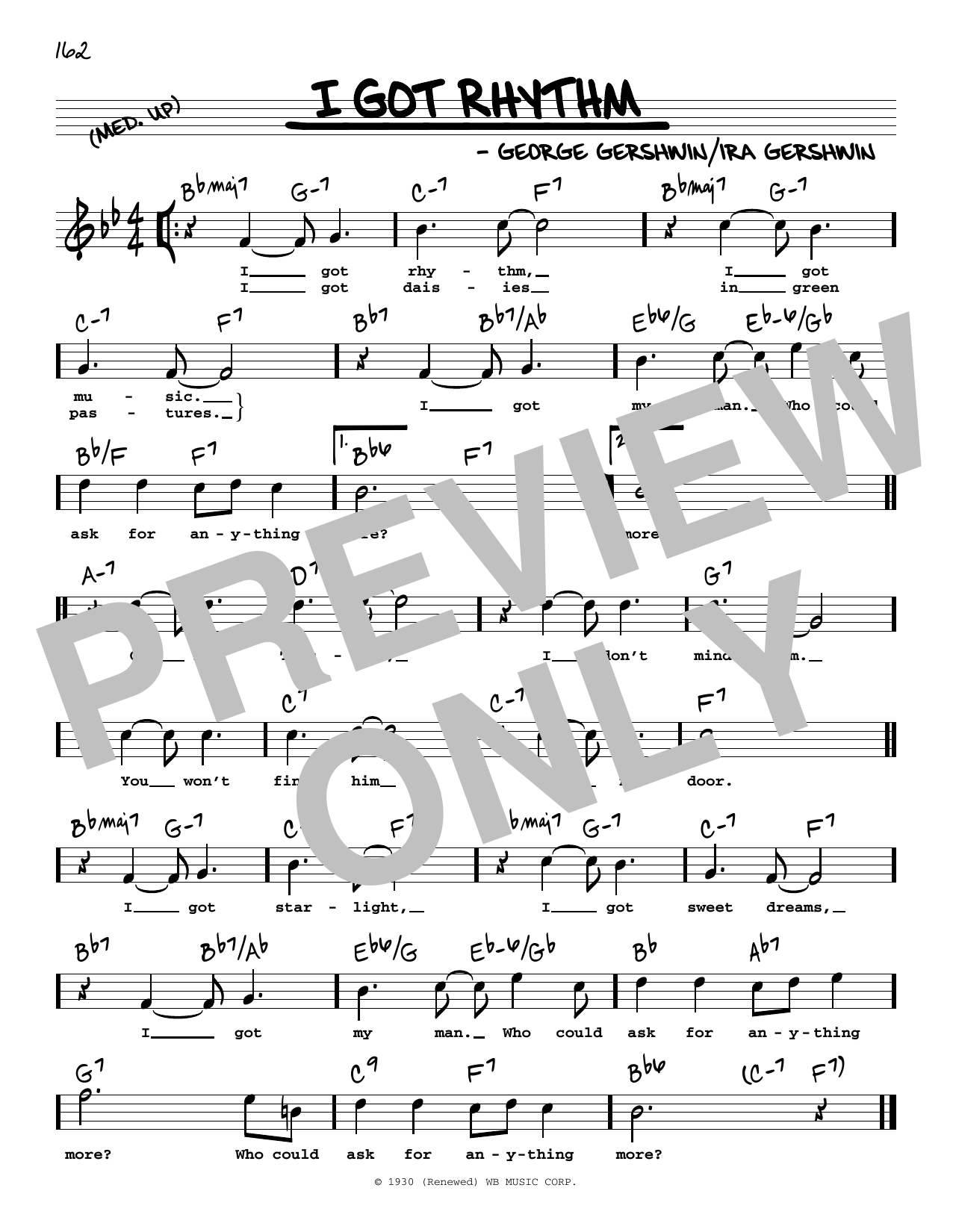 George Gershwin & Ira Gershwin I Got Rhythm (High Voice) (from An American In Paris) sheet music notes and chords. Download Printable PDF.