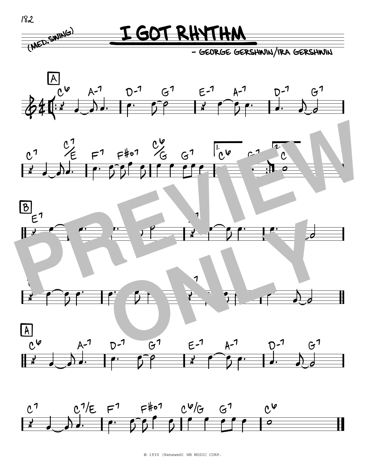 George Gershwin & Ira Gershwin I Got Rhythm sheet music notes and chords. Download Printable PDF.