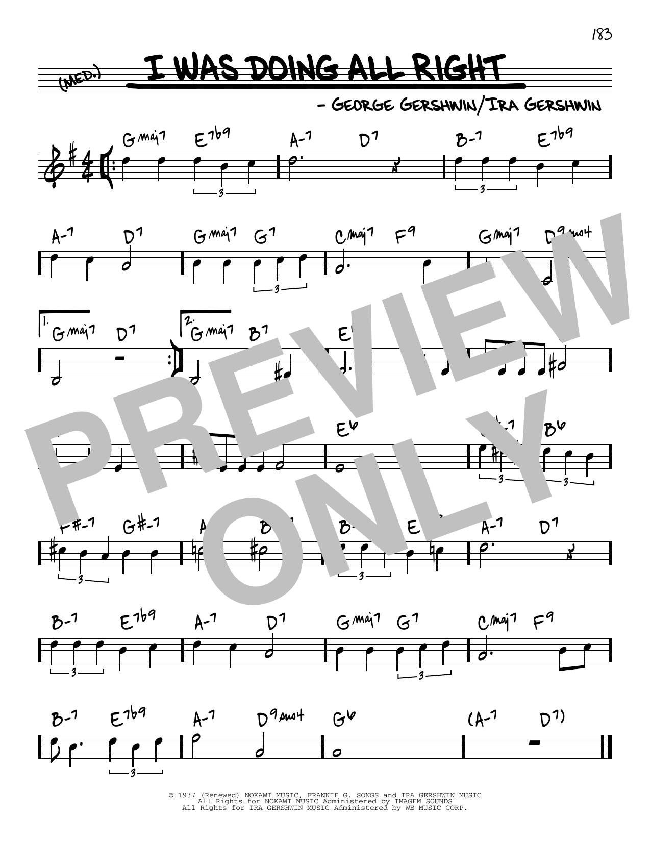 Learn to play George Gershwin & Ira Gershwin I Was Doing All Right sheet music for Real Book – Melody & Chords in minutes. Price: 5.9900$ George Gershwin & Ira Gershwin I Was Doing All Right sheet music notes and chords arranged for Real Book – Melody & Chords