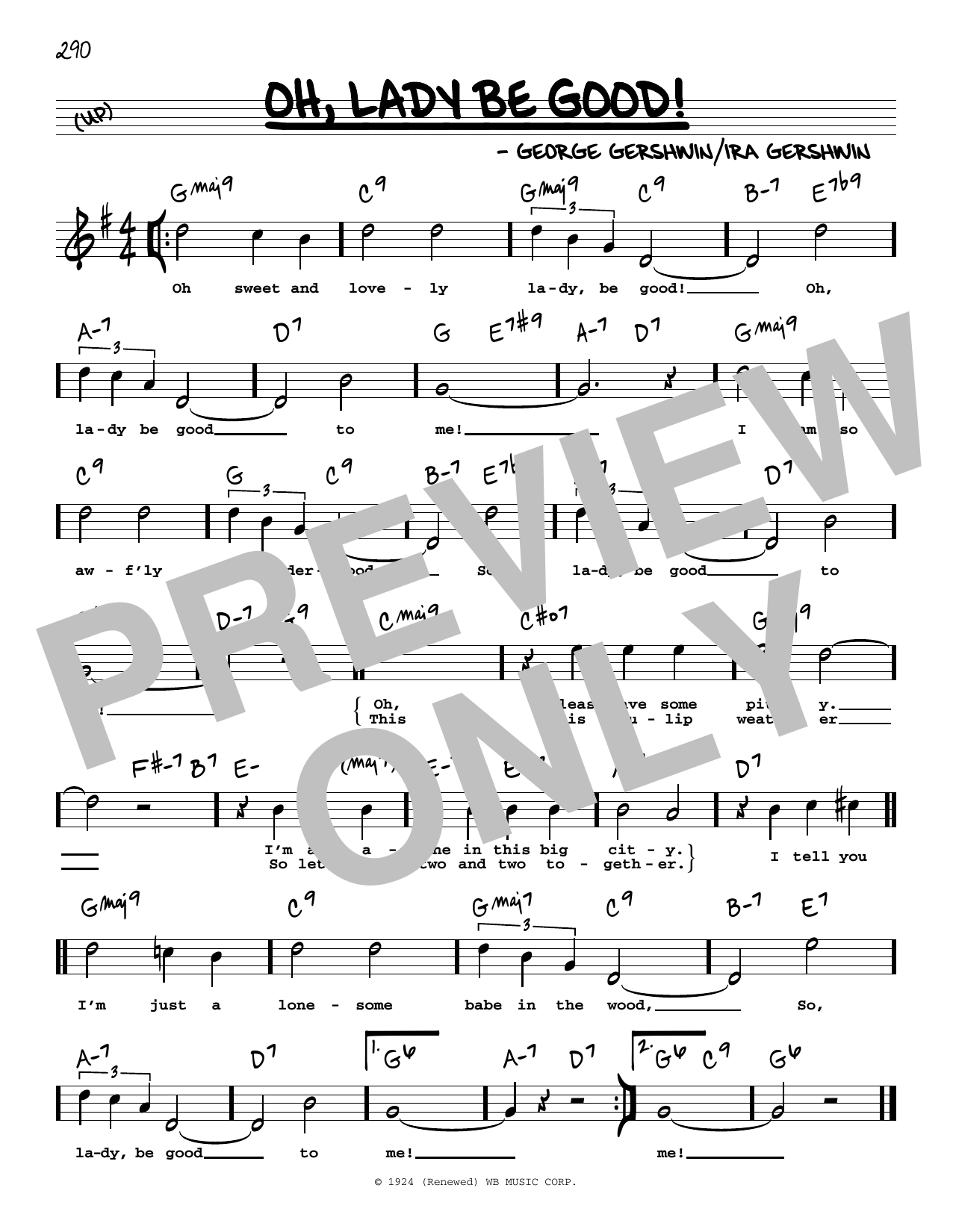 George Gershwin & Ira Gershwin Oh, Lady Be Good! (High Voice) (from Lady, Be Good!) sheet music notes and chords. Download Printable PDF.