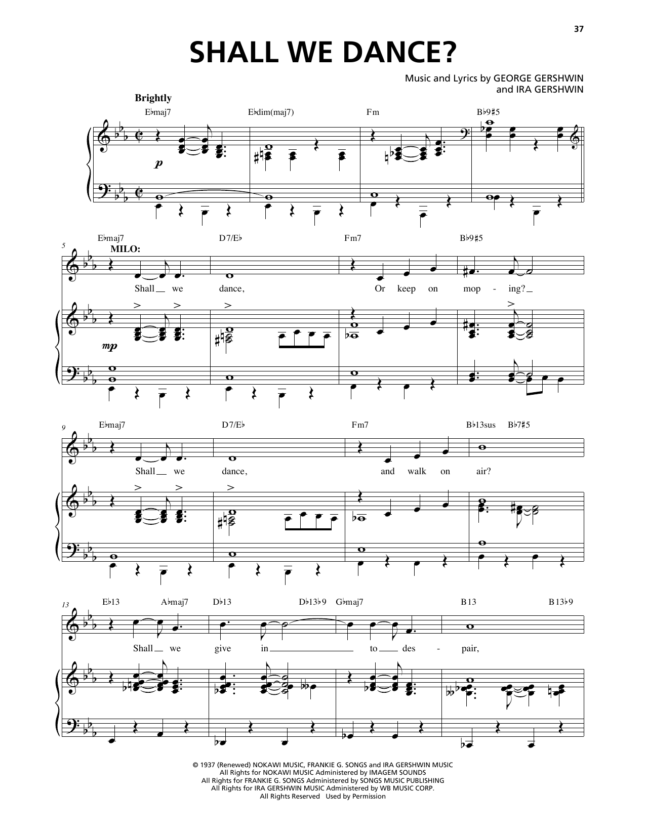 George Gershwin & Ira Gershwin Shall We Dance? (from An American In Paris) sheet music notes and chords. Download Printable PDF.