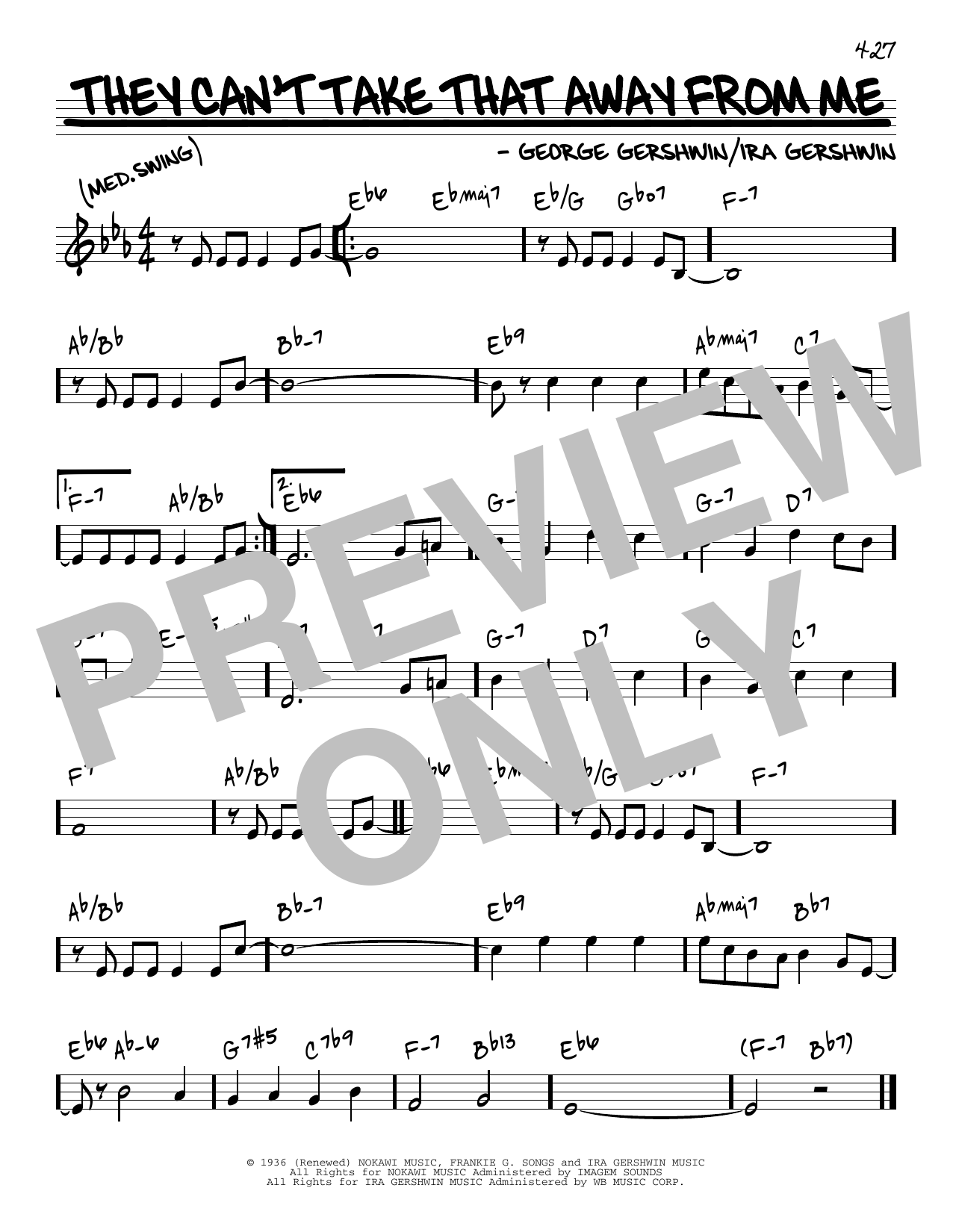 George Gershwin & Ira Gershwin They Can't Take That Away From Me sheet music notes and chords. Download Printable PDF.