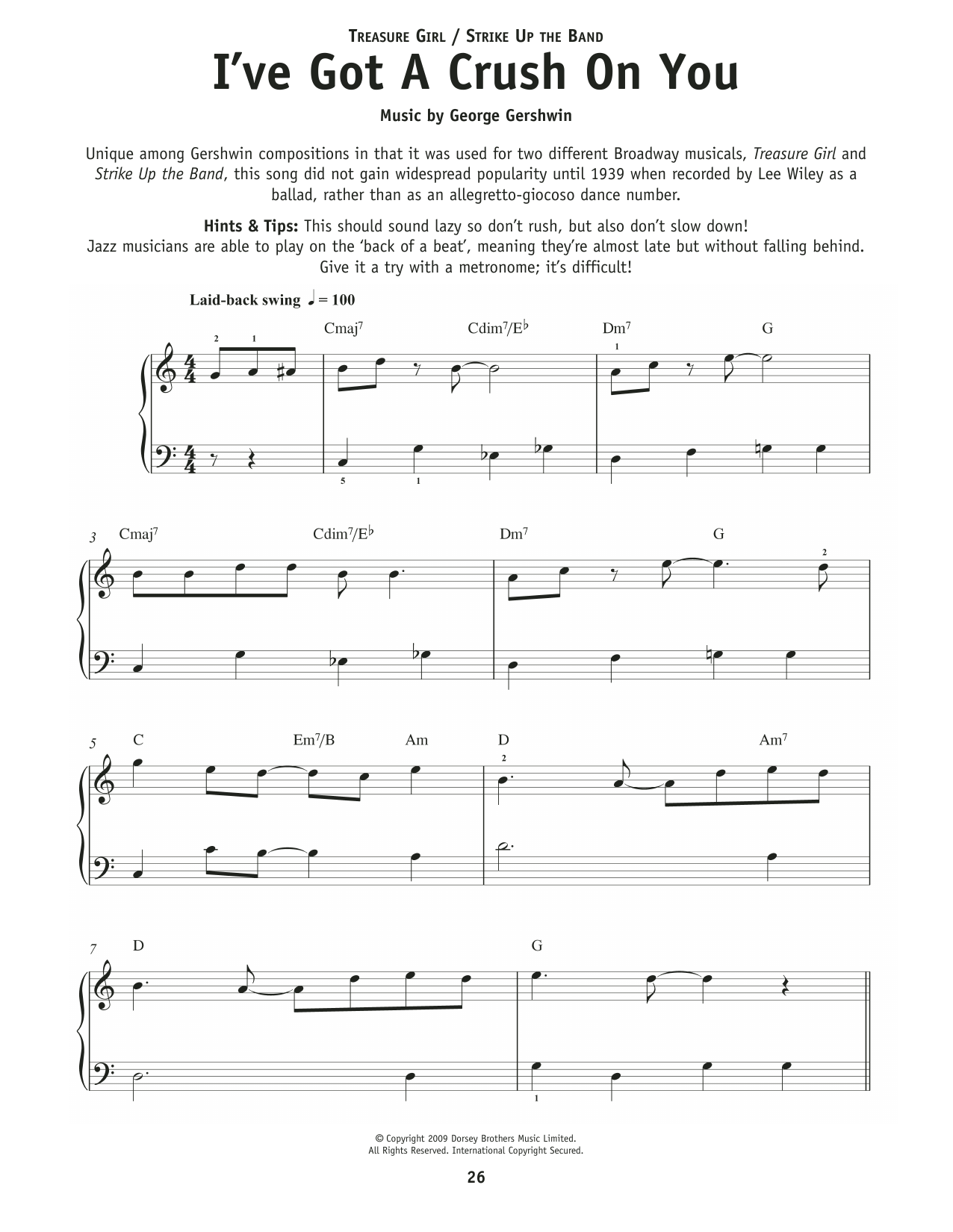 George Gershwin I've Got A Crush On You (from Strike Up The Band) sheet music notes and chords. Download Printable PDF.