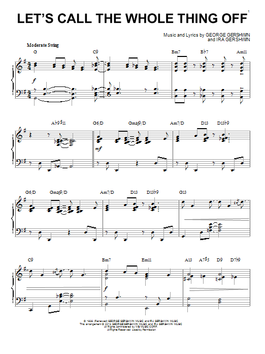 George Gershwin Let's Call The Whole Thing Off [Jazz version] (arr. Brent Edstrom) sheet music notes and chords arranged for Piano Solo