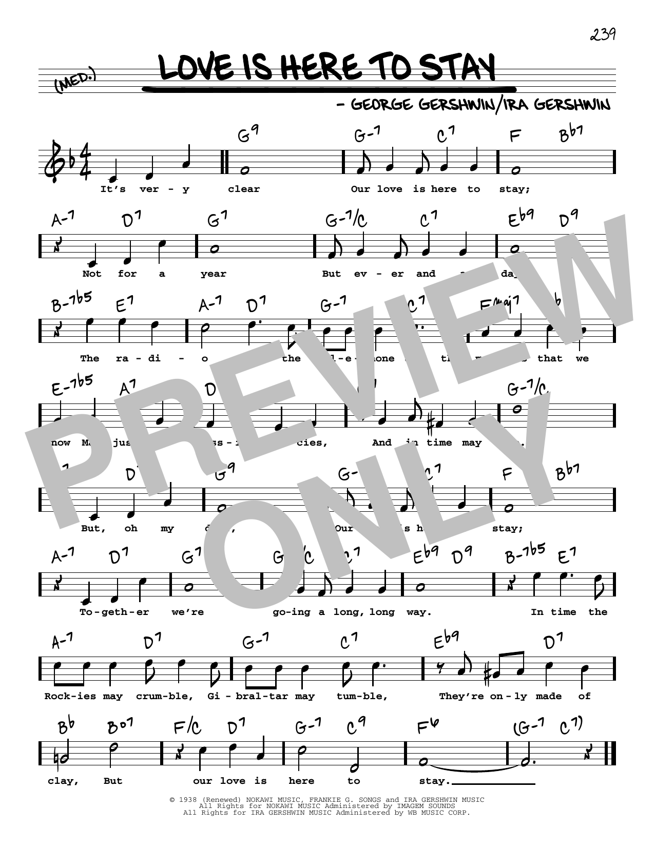 George Gershwin Love Is Here To Stay (High Voice) sheet music notes and chords. Download Printable PDF.