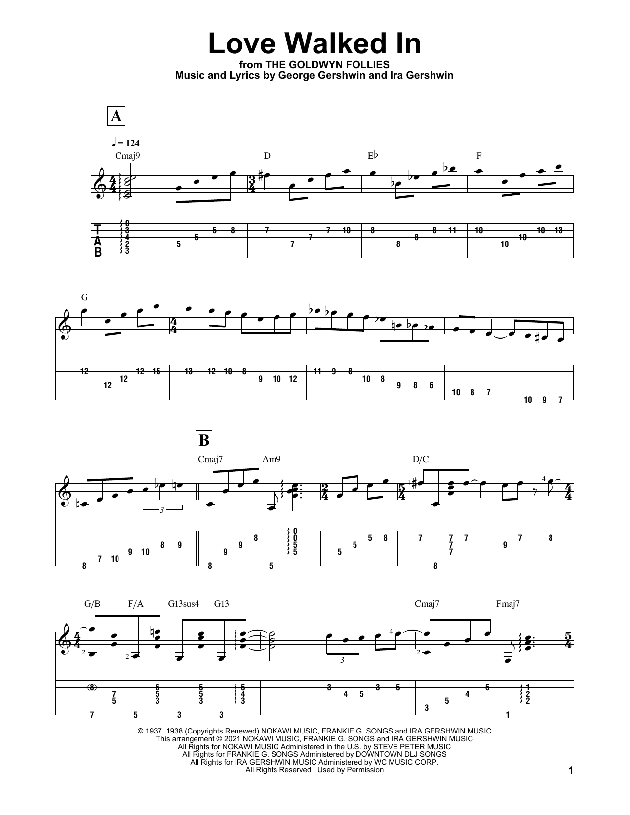 George Gershwin Love Walked In (arr. Matt Otten) sheet music notes and chords. Download Printable PDF.