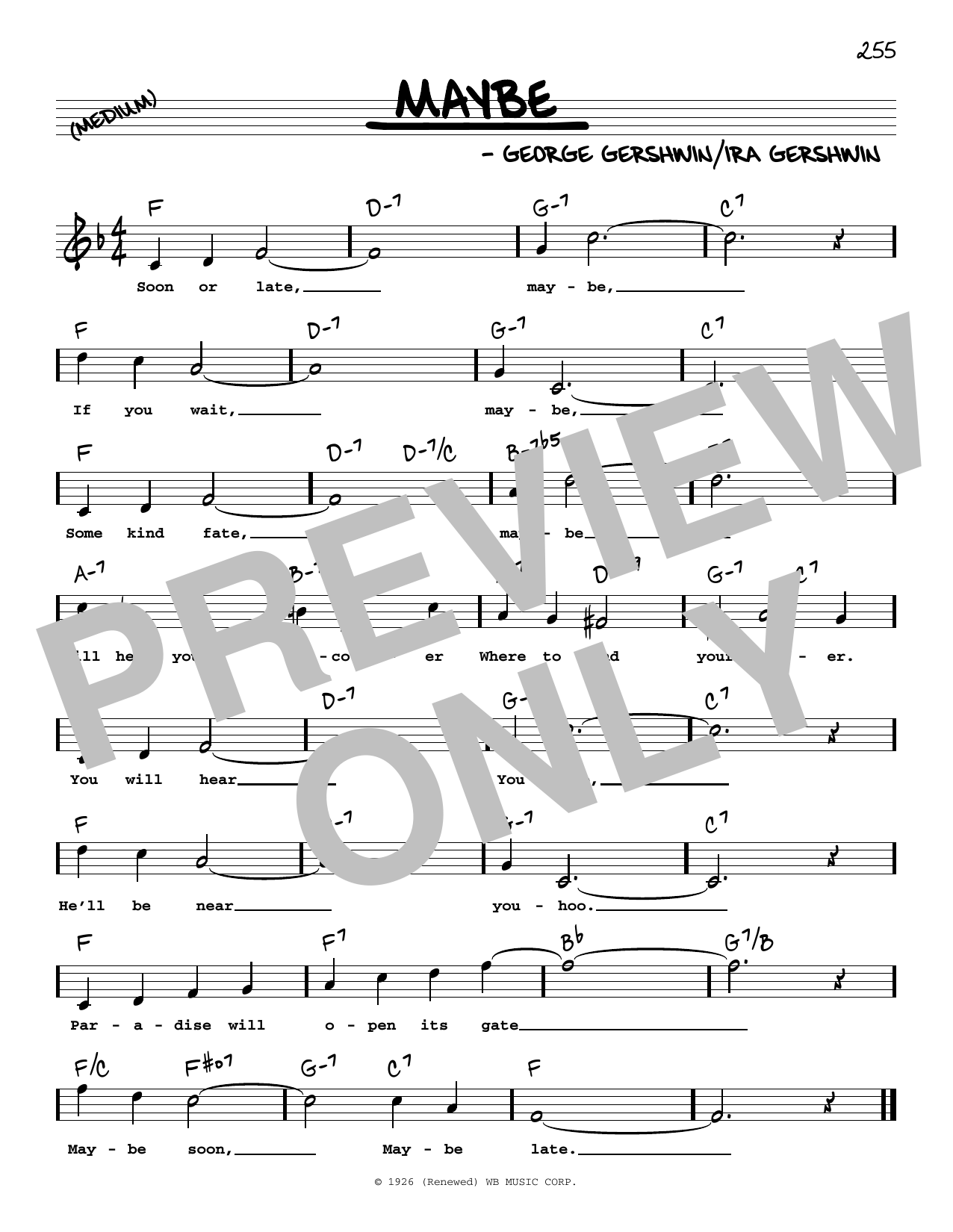 Learn to play George Gershwin Maybe (High Voice) sheet music for Real Book – Melody, Lyrics & Chords in minutes. Price: 5.9900$ George Gershwin Maybe (High Voice) sheet music notes and chords arranged for Real Book – Melody, Lyrics & Chords