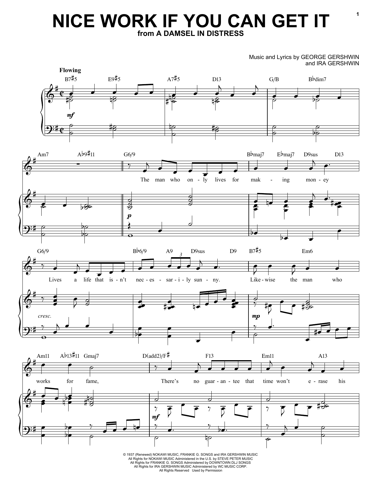 George Gershwin Nice Work If You Can Get It [Jazz version] (arr. Brent Edstrom) sheet music notes and chords. Download Printable PDF.