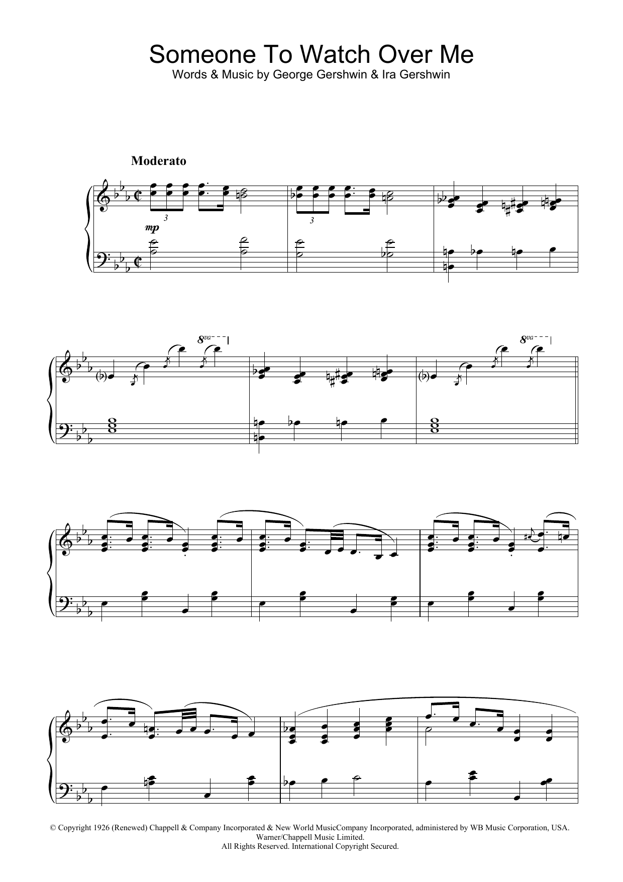 George Gershwin Someone To Watch Over Me (from Oh, Kay!) sheet music notes and chords. Download Printable PDF.