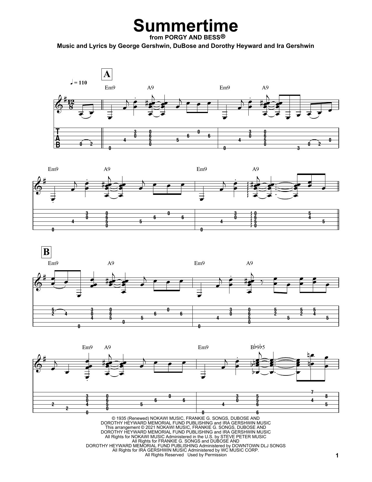 George Gershwin Summertime (arr. Matt Otten) sheet music notes and chords. Download Printable PDF.