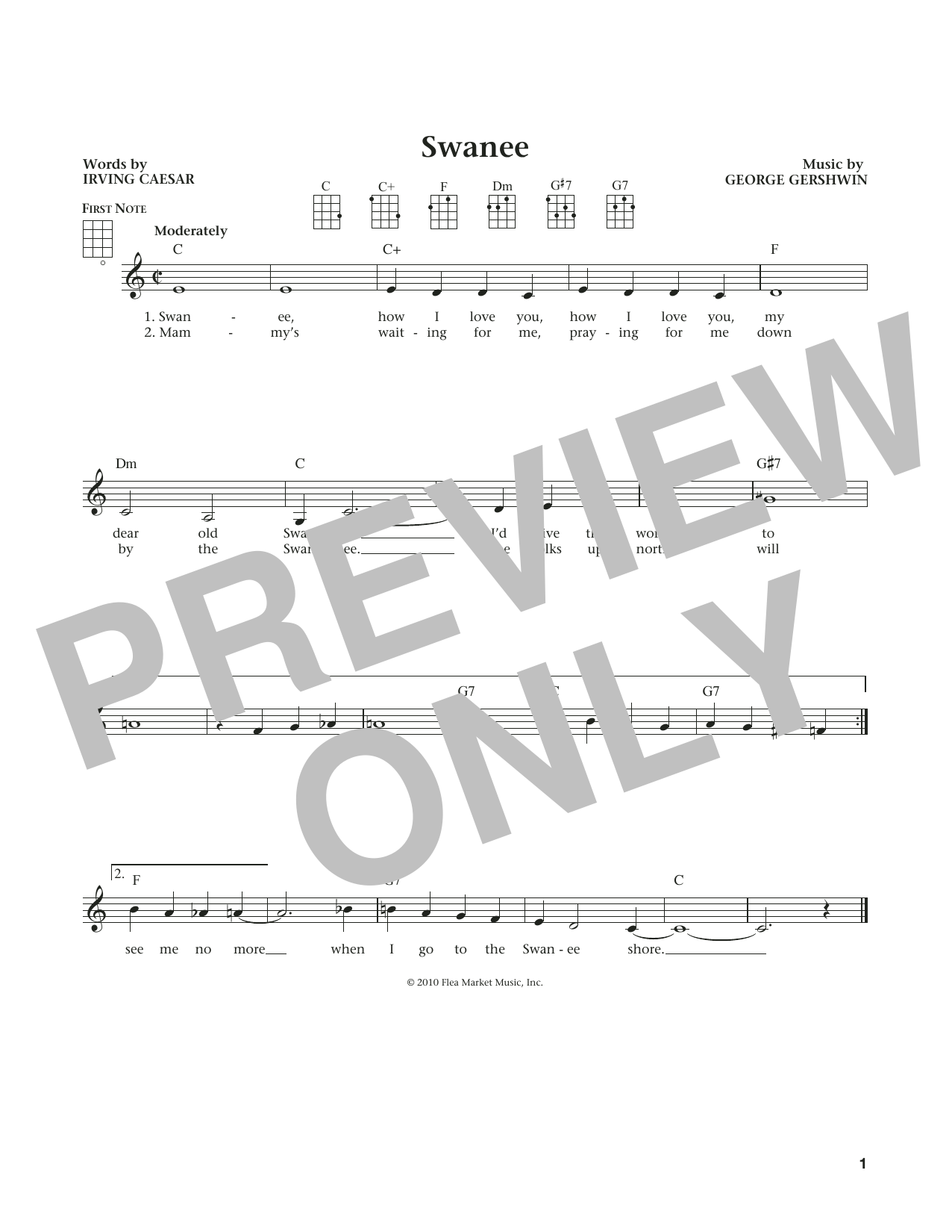 Learn to play George Gershwin Swanee (from The Daily Ukulele) (arr. Liz and Jim Beloff) sheet music for Ukulele in minutes. Price: 5.9900$ George Gershwin Swanee (from The Daily Ukulele) (arr. Liz and Jim Beloff) sheet music notes and chords arranged for Ukulele