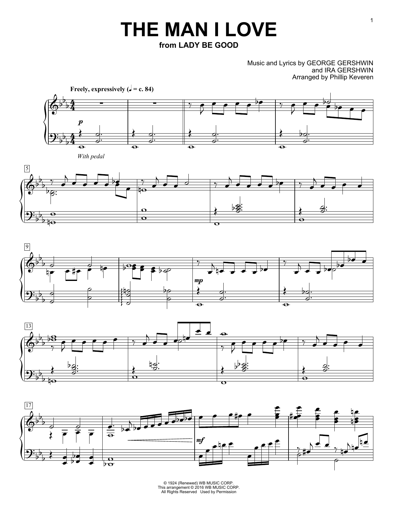 Phillip Keveren The Man I Love sheet music notes and chords arranged for Piano Solo