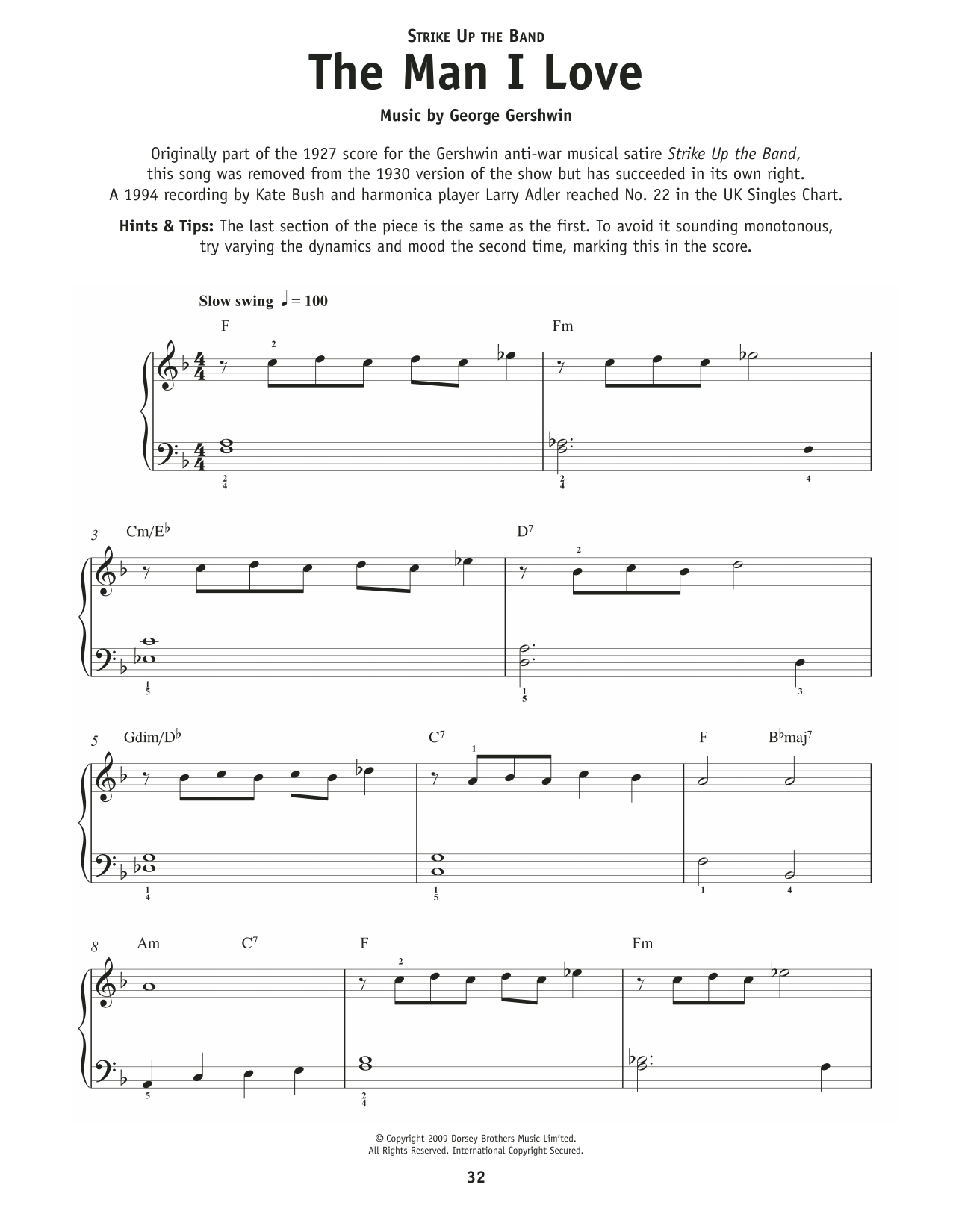 George Gershwin The Man I Love (from An American In Paris) sheet music notes and chords. Download Printable PDF.