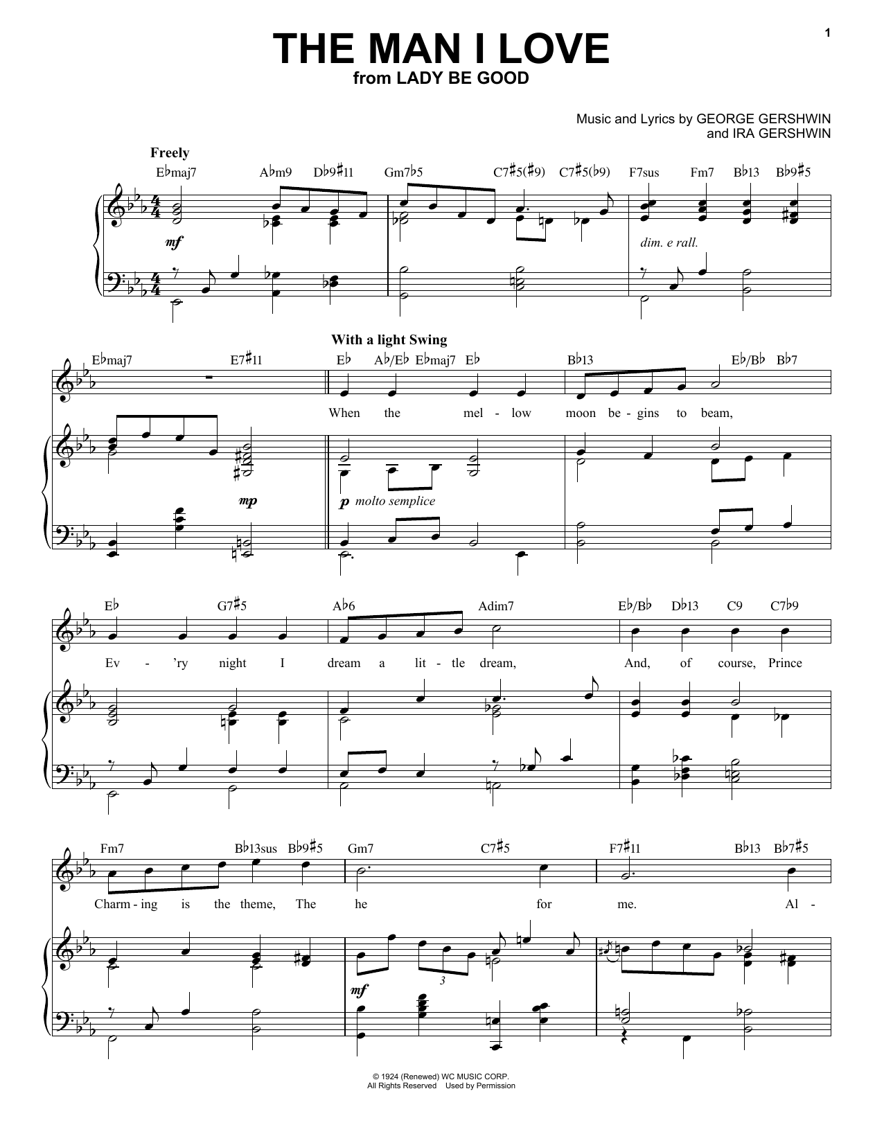 George Gershwin The Man I Love [Jazz version] (arr. Brent Edstrom) sheet music notes and chords. Download Printable PDF.