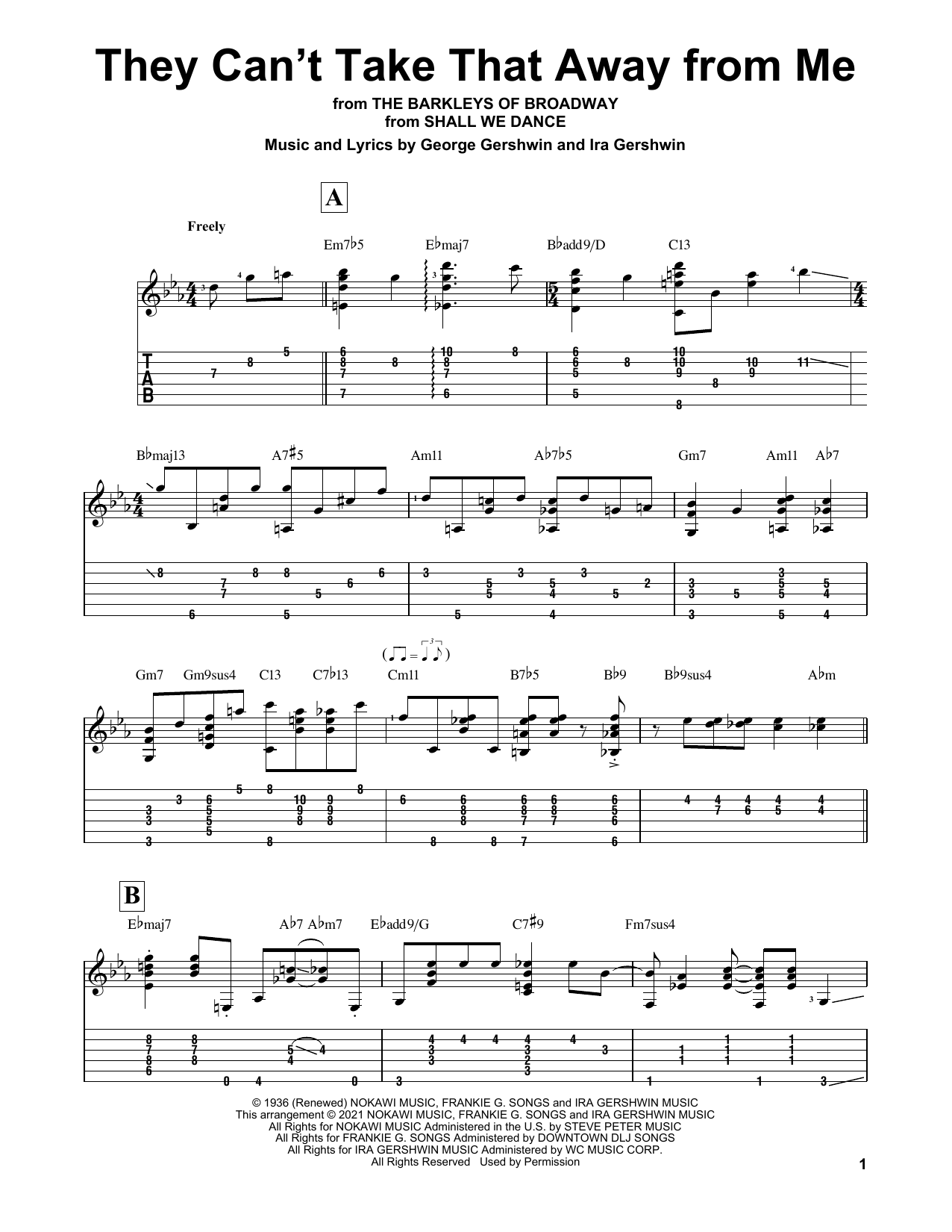 George Gershwin They Can't Take That Away From Me (arr. Matt Otten) sheet music notes and chords. Download Printable PDF.