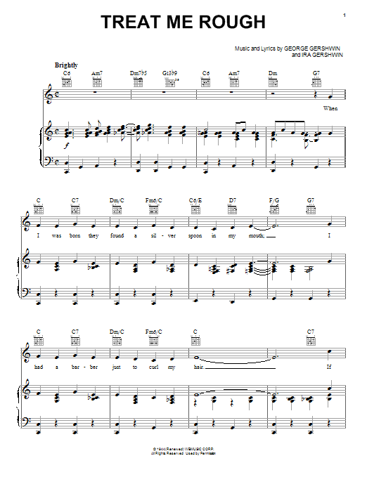 George Gershwin Treat Me Rough sheet music notes and chords. Download Printable PDF.