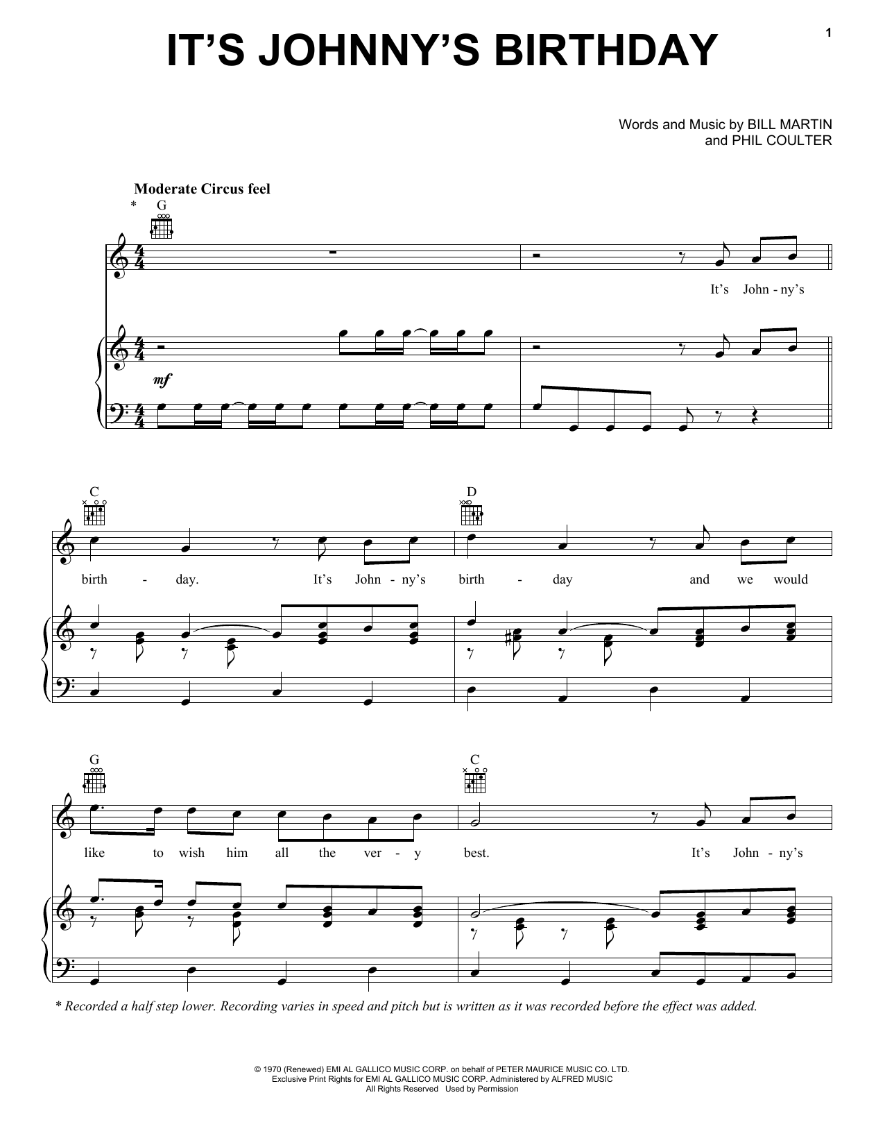 Learn to play George Harrison It's Johnny's Birthday sheet music for Piano, Vocal & Guitar Chords (Right-Hand Melody) in minutes. Price: 7.8900$ George Harrison It's Johnny's Birthday sheet music notes and chords arranged for Piano, Vocal & Guitar Chords (Right-Hand Melody)