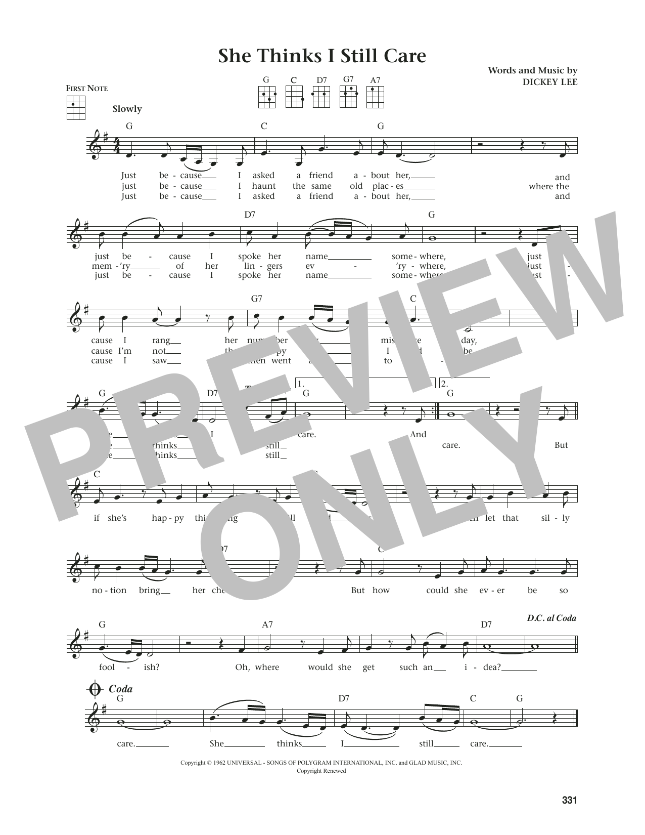 George Jones She Thinks I Still Care (from The Daily Ukulele) (arr. Jim Beloff) sheet music notes and chords. Download Printable PDF.