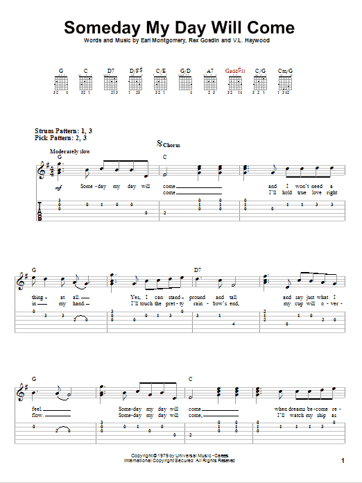 George Jones Someday My Day Will Come sheet music notes and chords. Download Printable PDF.
