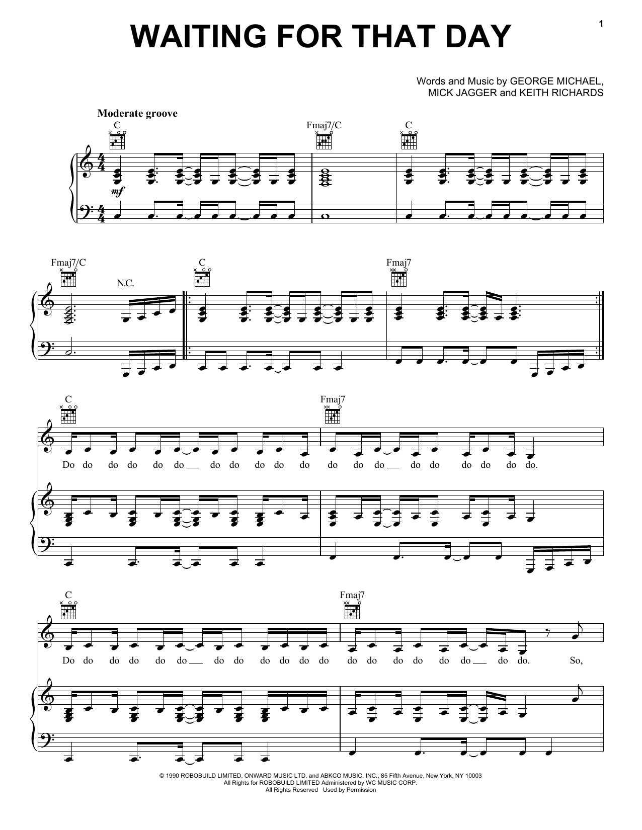 Learn to play George Michael Waiting For That Day sheet music for Piano, Vocal & Guitar Chords (Right-Hand Melody) in minutes. Price: 6.9900$ George Michael Waiting For That Day sheet music notes and chords arranged for Piano, Vocal & Guitar Chords (Right-Hand Melody)