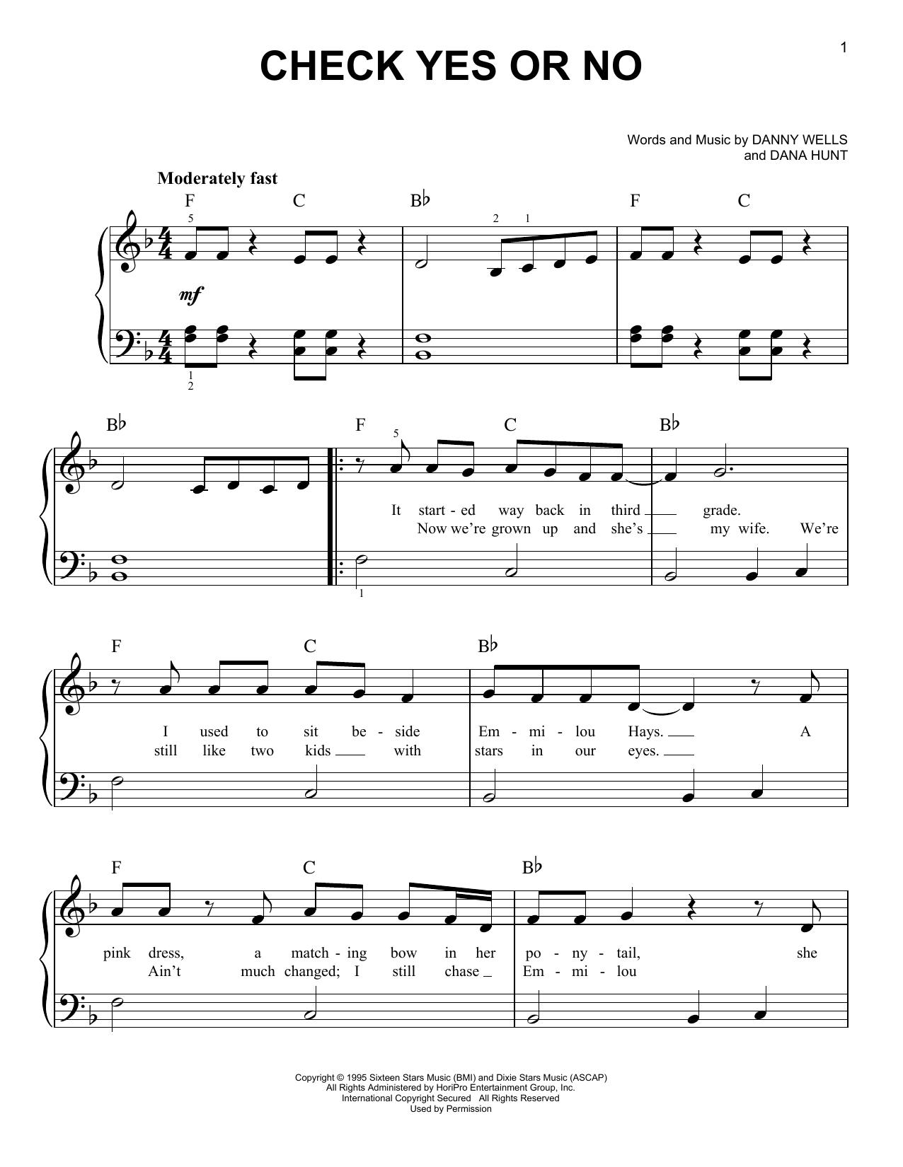 George Strait Check Yes Or No sheet music notes and chords. Download Printable PDF.