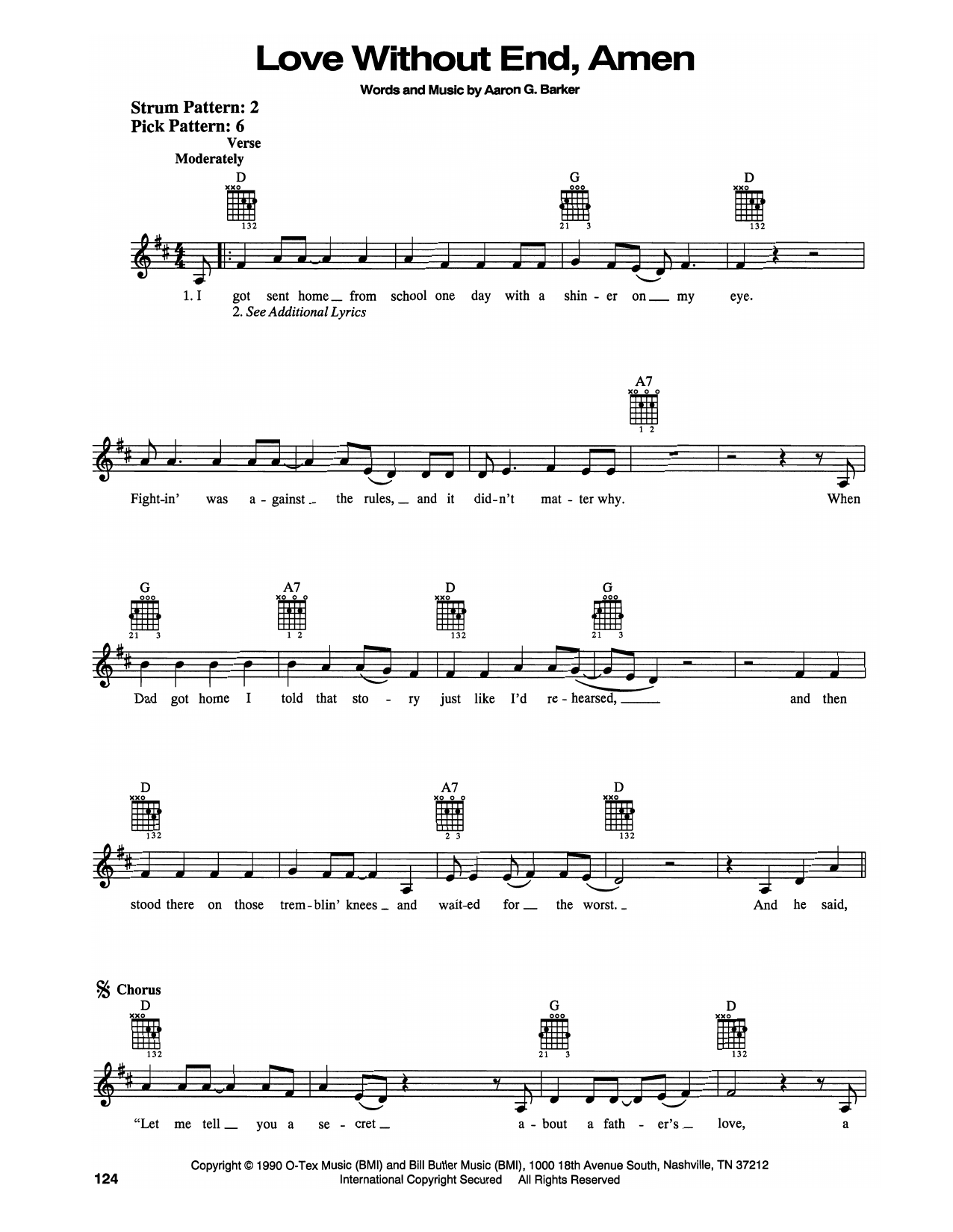 George Strait Love Without End, Amen sheet music notes and chords. Download Printable PDF.