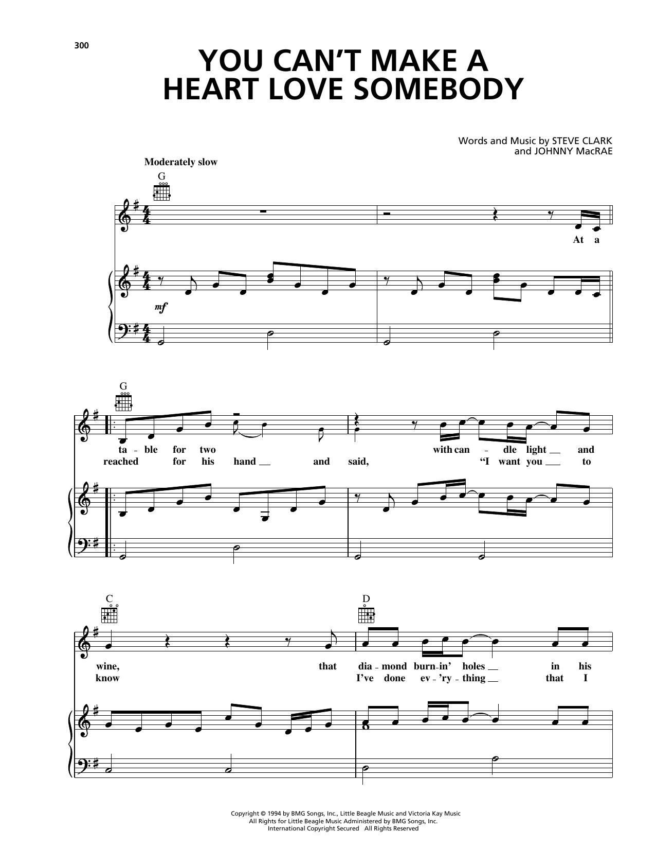 George Strait You Can't Make A Heart Love Somebody sheet music notes and chords. Download Printable PDF.