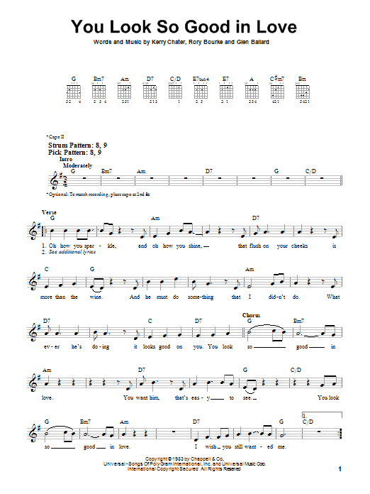 George Strait You Look So Good In Love sheet music notes and chords. Download Printable PDF.