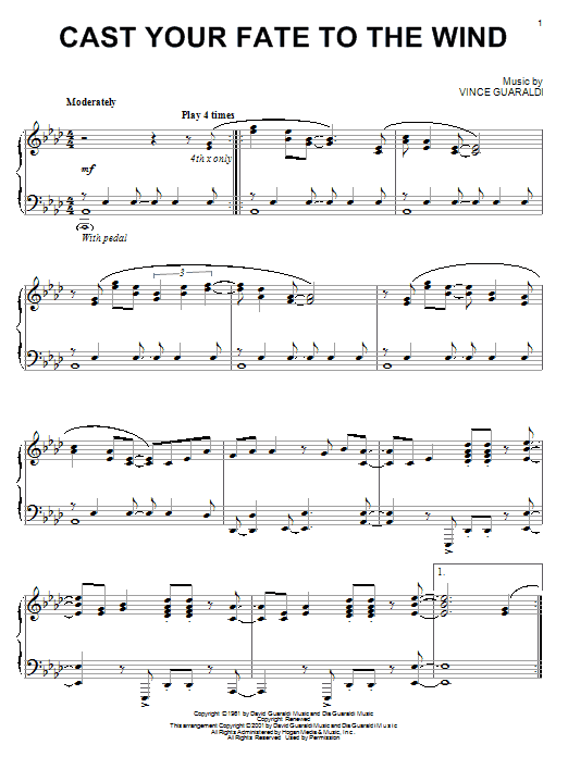 George Winston Cast Your Fate To The Wind sheet music notes and chords. Download Printable PDF.
