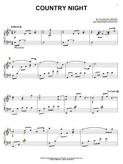 Learn to play George Winston Country Night sheet music for Piano Solo in minutes. Price: 7.8900$ George Winston Country Night sheet music notes and chords arranged for Piano Solo