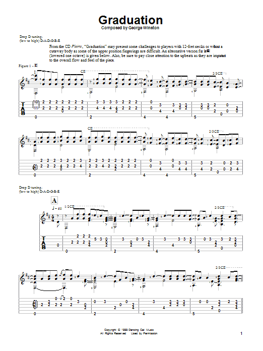 George Winston Graduation sheet music notes and chords. Download Printable PDF.