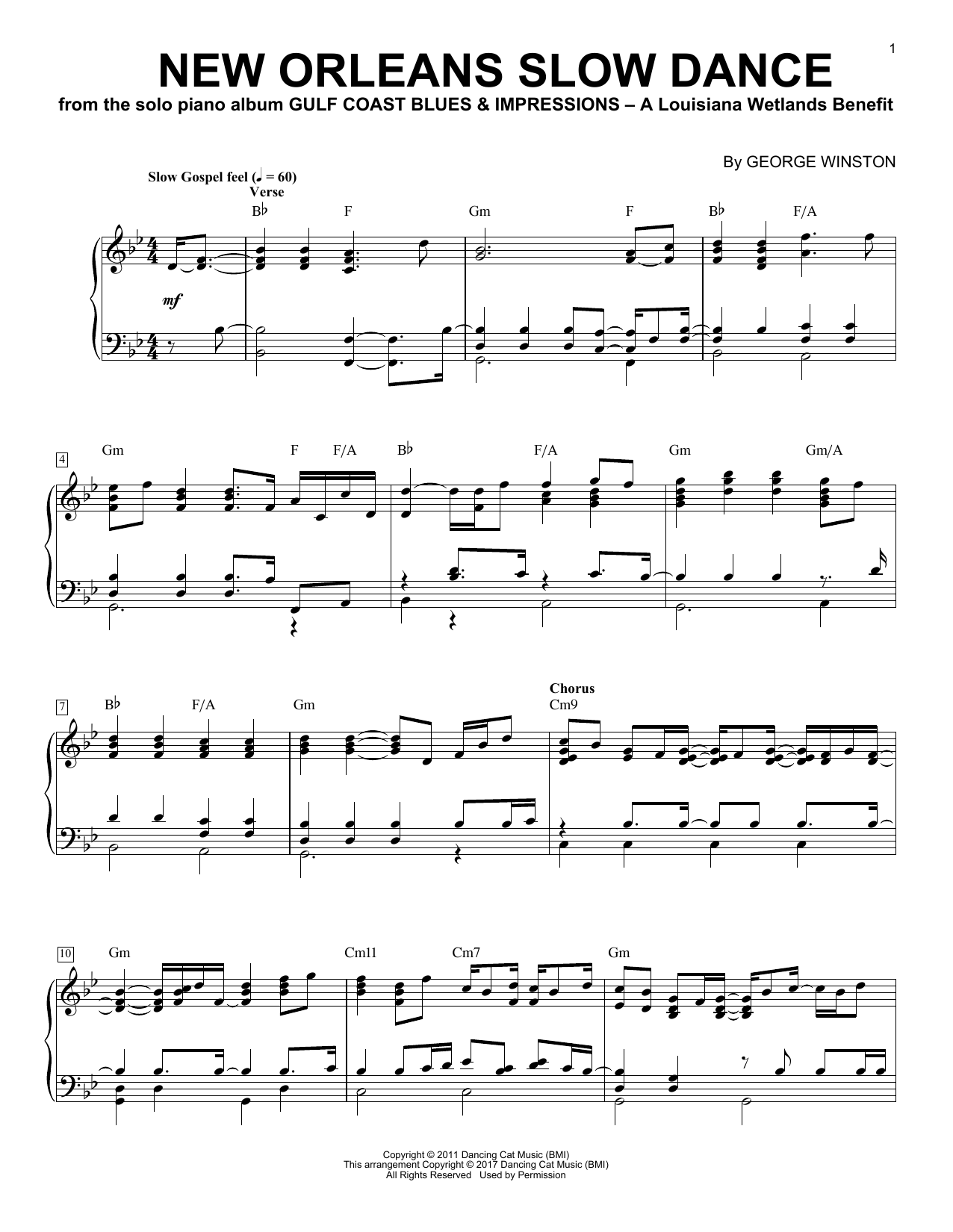Learn to play George Winston New Orleans Slow Dance sheet music for Piano Solo in minutes. Price: 7.8900$ George Winston New Orleans Slow Dance sheet music notes and chords arranged for Piano Solo