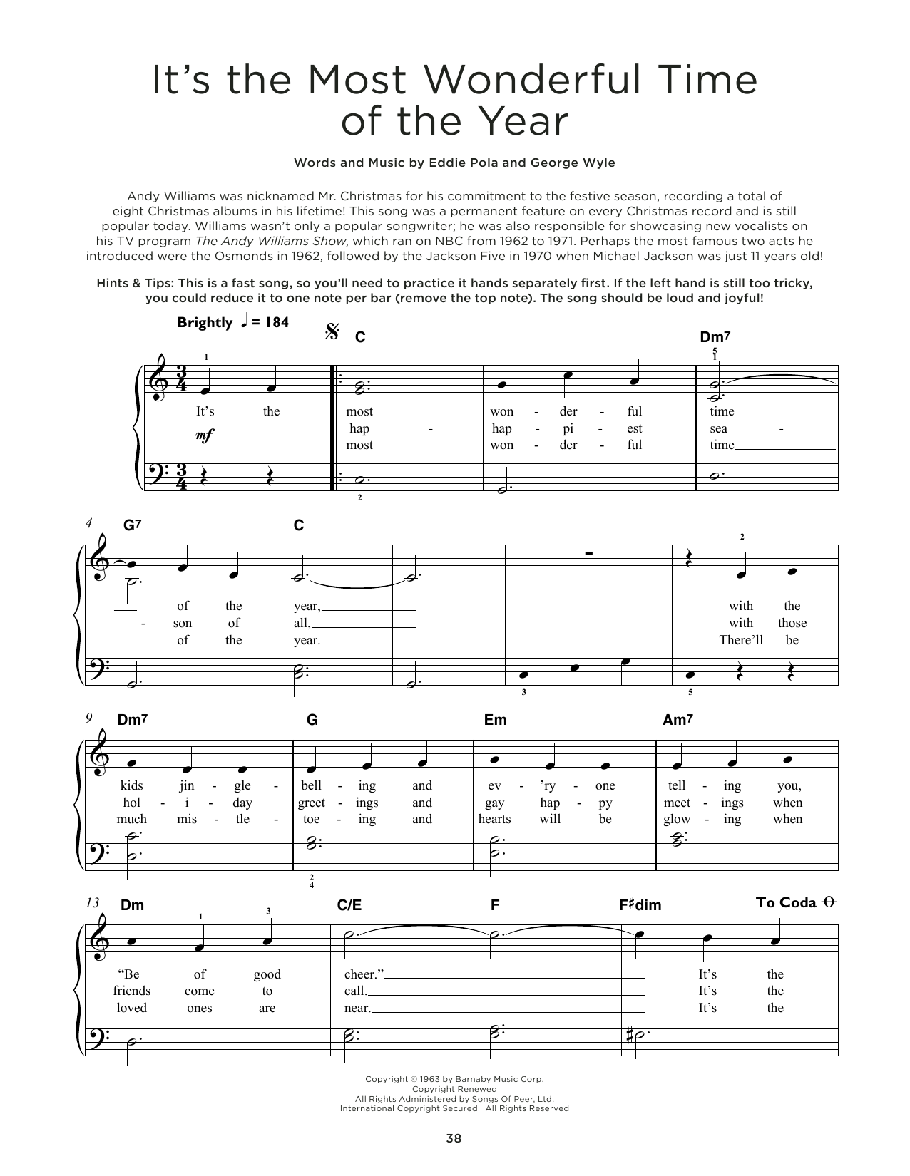 George Wyle It's The Most Wonderful Time Of The Year sheet music notes and chords. Download Printable PDF.