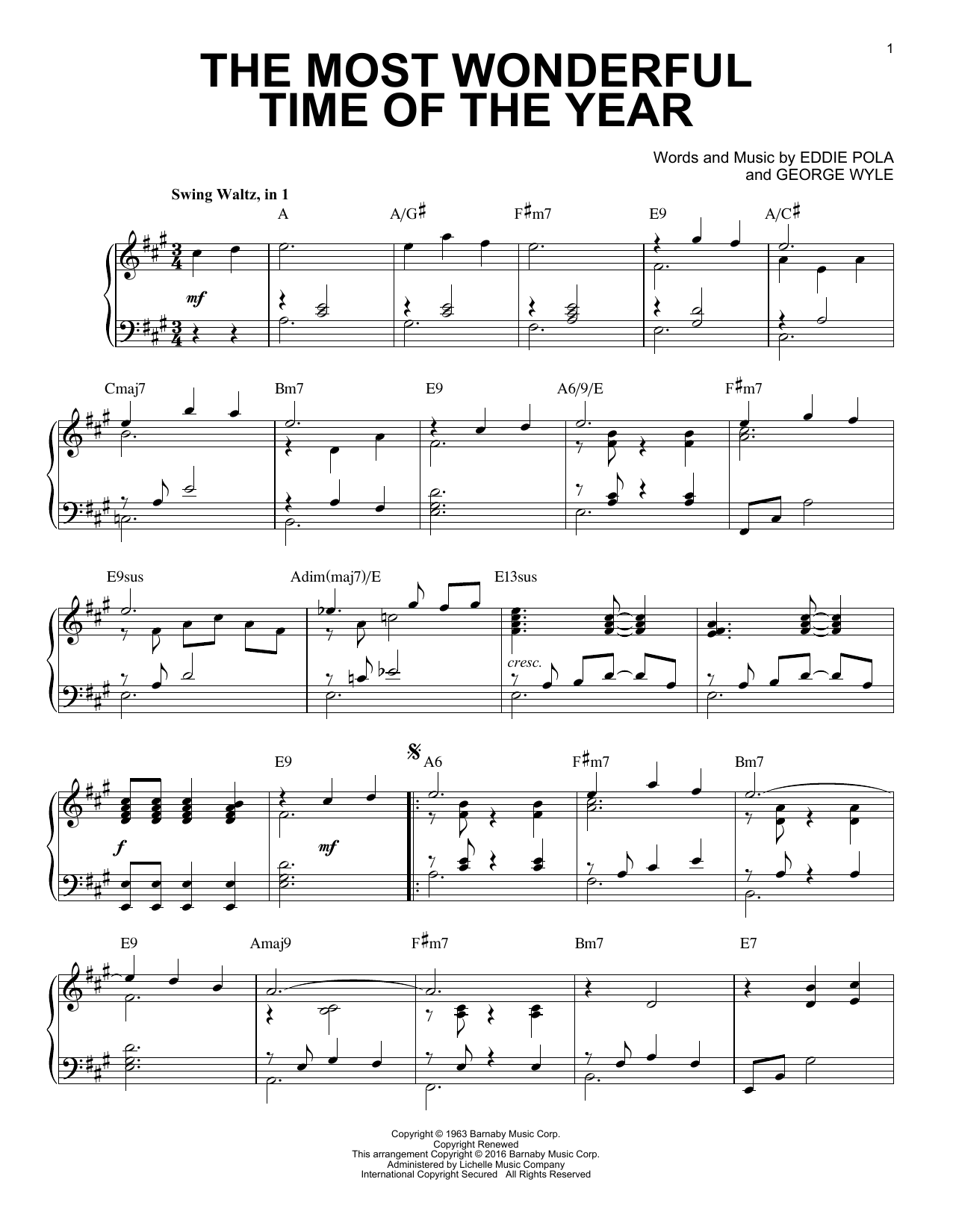 George Wyle The Most Wonderful Time Of The Year [Jazz version] (arr. Brent Edstrom) sheet music notes and chords. Download Printable PDF.