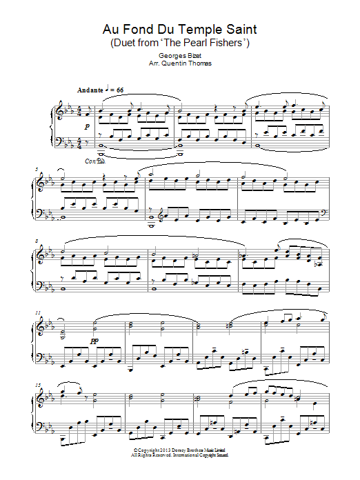 Learn to play Georges Bizet Au Fond Du Temple Saint sheet music for Piano Solo in minutes. Price: 7.8900$ Georges Bizet Au Fond Du Temple Saint sheet music notes and chords arranged for Piano Solo
