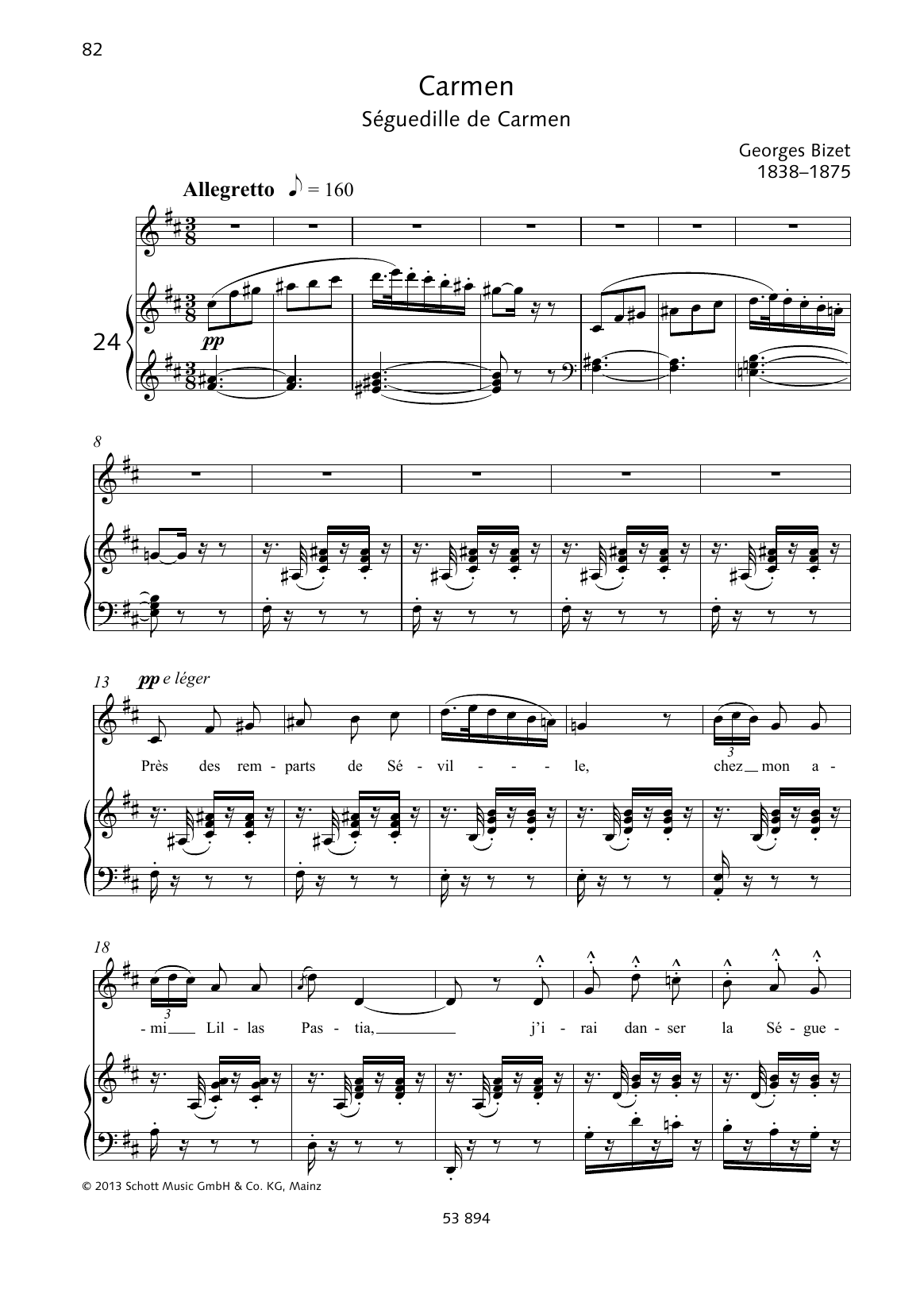 Learn to play Georges Bizet Pres des remparts de Seville sheet music for Piano & Vocal in minutes. Price: 6.9900$ Georges Bizet Pres des remparts de Seville sheet music notes and chords arranged for Piano & Vocal