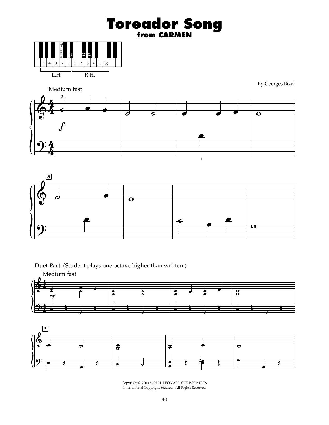 Georges Bizet Toreador Song (arr. Carol Klose) sheet music notes and chords. Download Printable PDF.