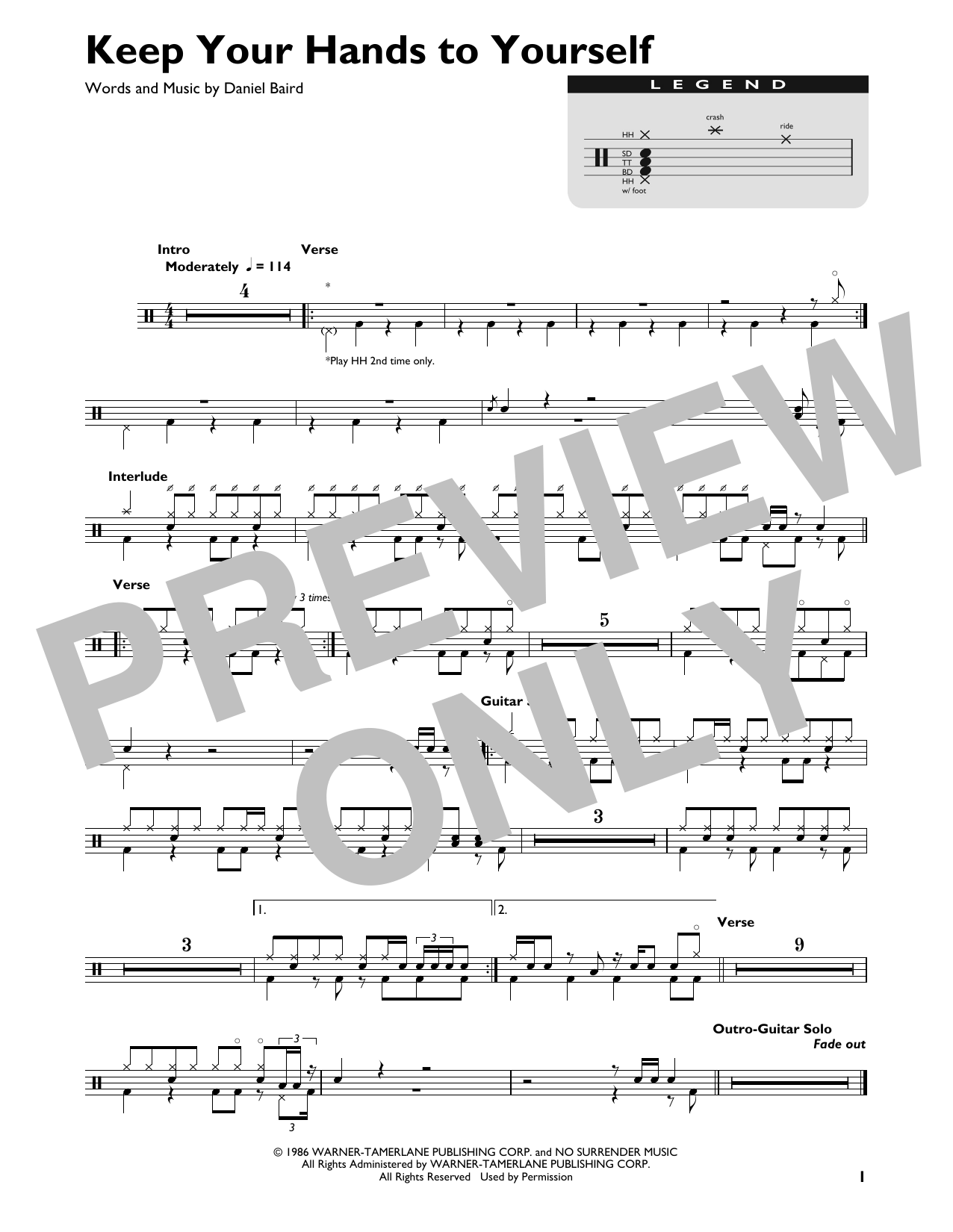 Georgia Satellites Keep Your Hands To Yourself sheet music notes and chords. Download Printable PDF.