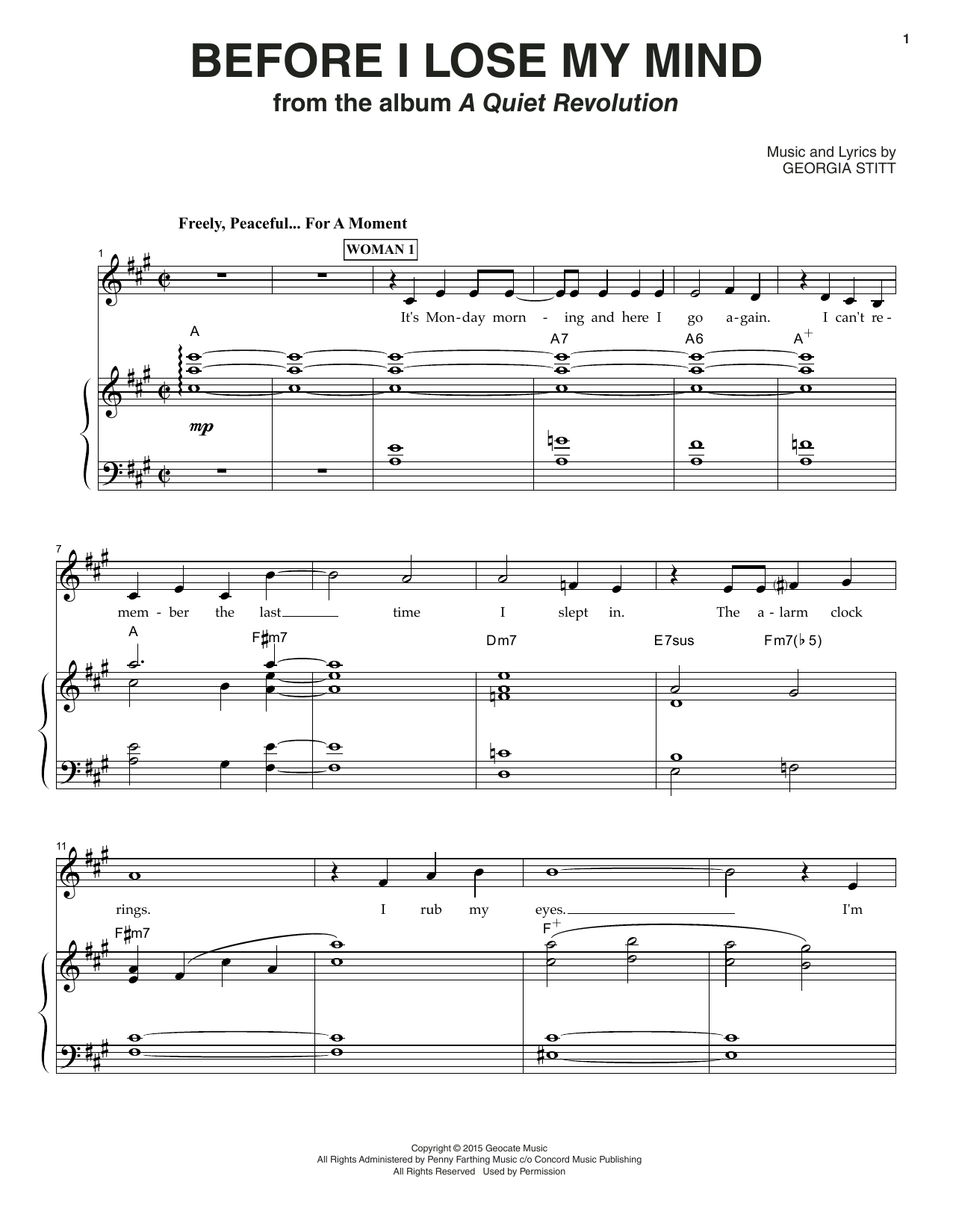 Learn to play Georgia Stitt Before I Lose My Mind sheet music for Piano & Vocal in minutes. Price: 7.8900$ Georgia Stitt Before I Lose My Mind sheet music notes and chords arranged for Piano & Vocal