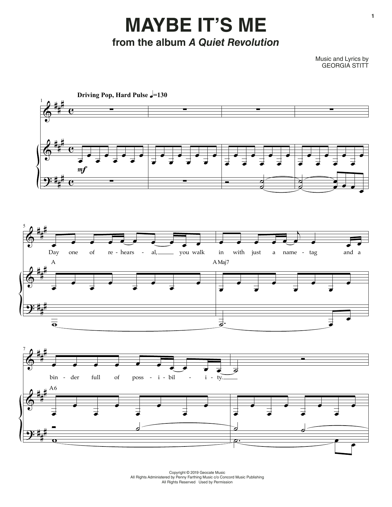 Georgia Stitt Maybe It's Me sheet music notes and chords. Download Printable PDF.