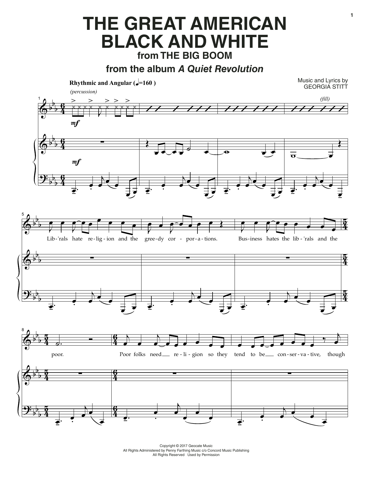 Learn to play Georgia Stitt The Great American Black And White sheet music for Piano & Vocal in minutes. Price: 7.8900$ Georgia Stitt The Great American Black And White sheet music notes and chords arranged for Piano & Vocal