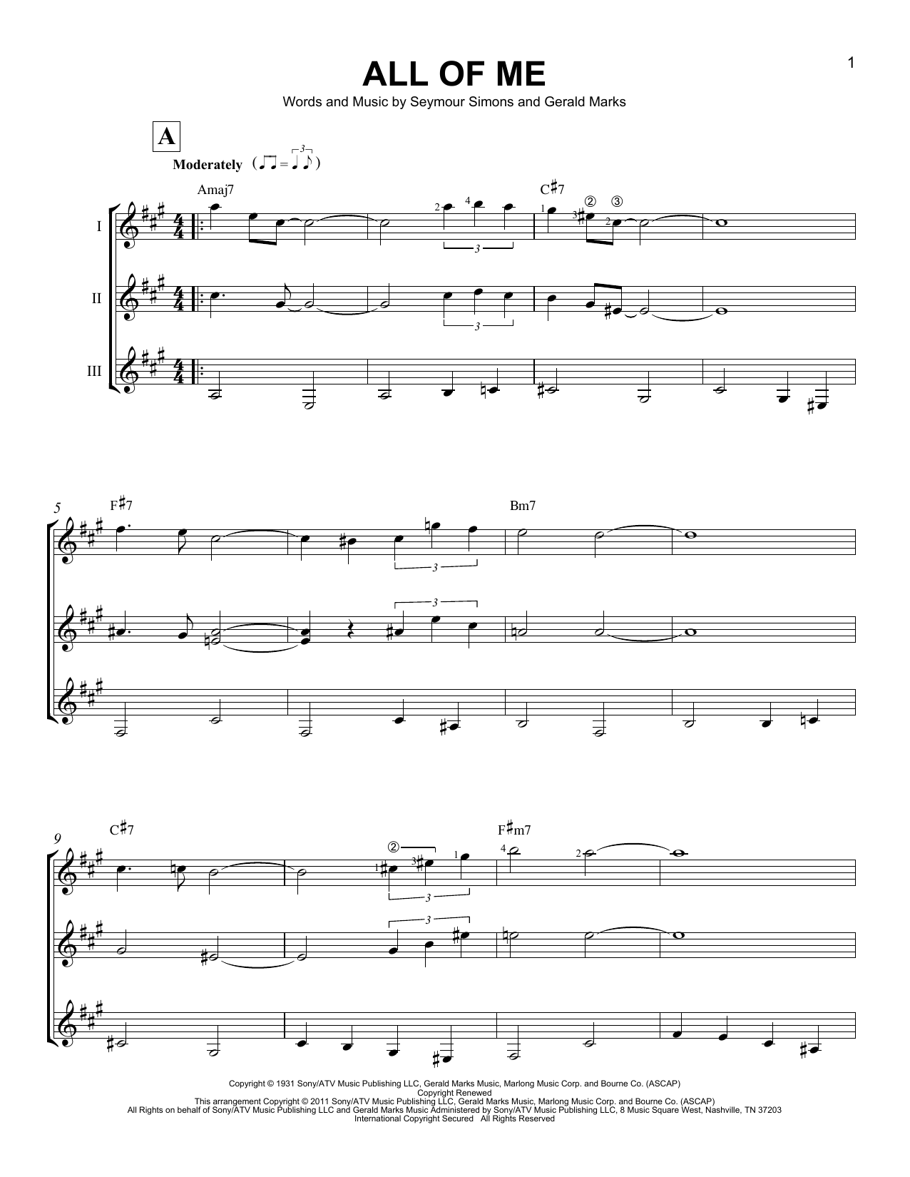 Gerald Marks All Of Me sheet music notes and chords. Download Printable PDF.