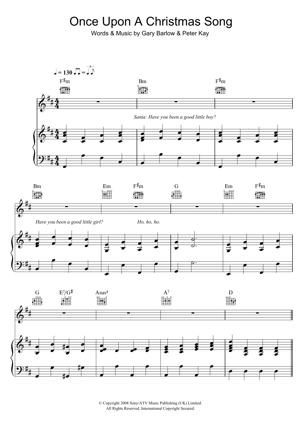 Geraldine McQueen Once Upon A Christmas Song sheet music notes and chords. Download Printable PDF.