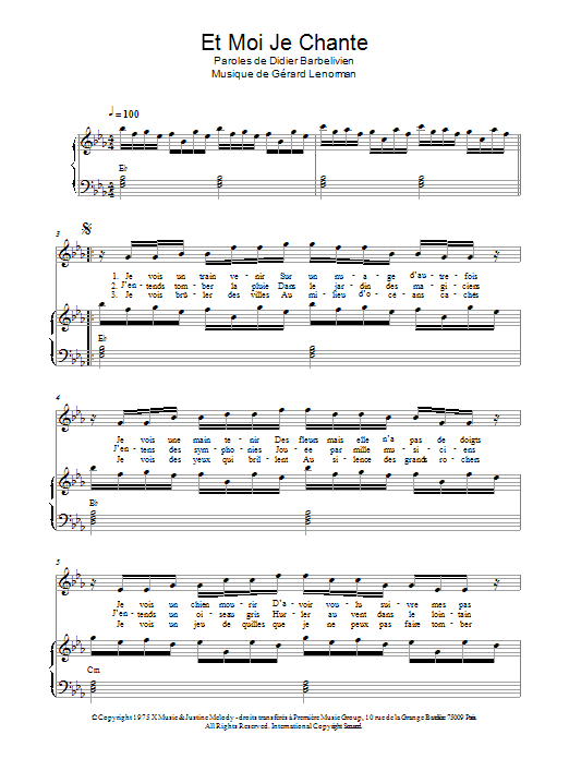 Learn to play Gérard Lenorman Et Moi Je Chante sheet music for Piano & Vocal in minutes. Price: 6.9900$ Gérard Lenorman Et Moi Je Chante sheet music notes and chords arranged for Piano & Vocal