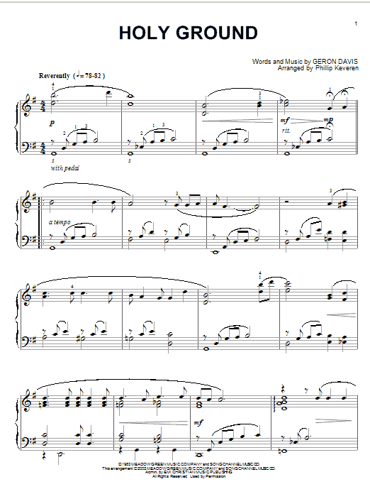 Geron Davis Holy Ground sheet music notes and chords. Download Printable PDF.