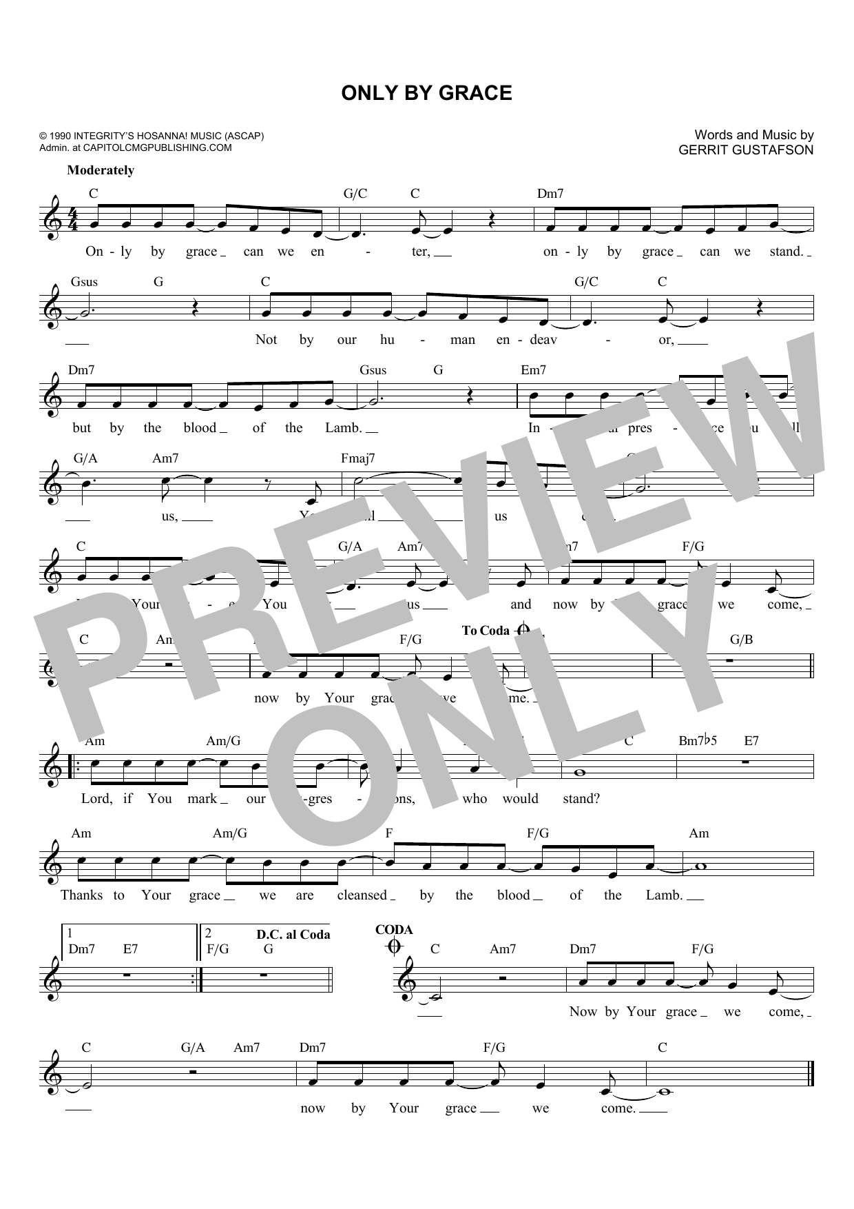 Gerrit Gustafson Only By Grace sheet music notes and chords. Download Printable PDF.