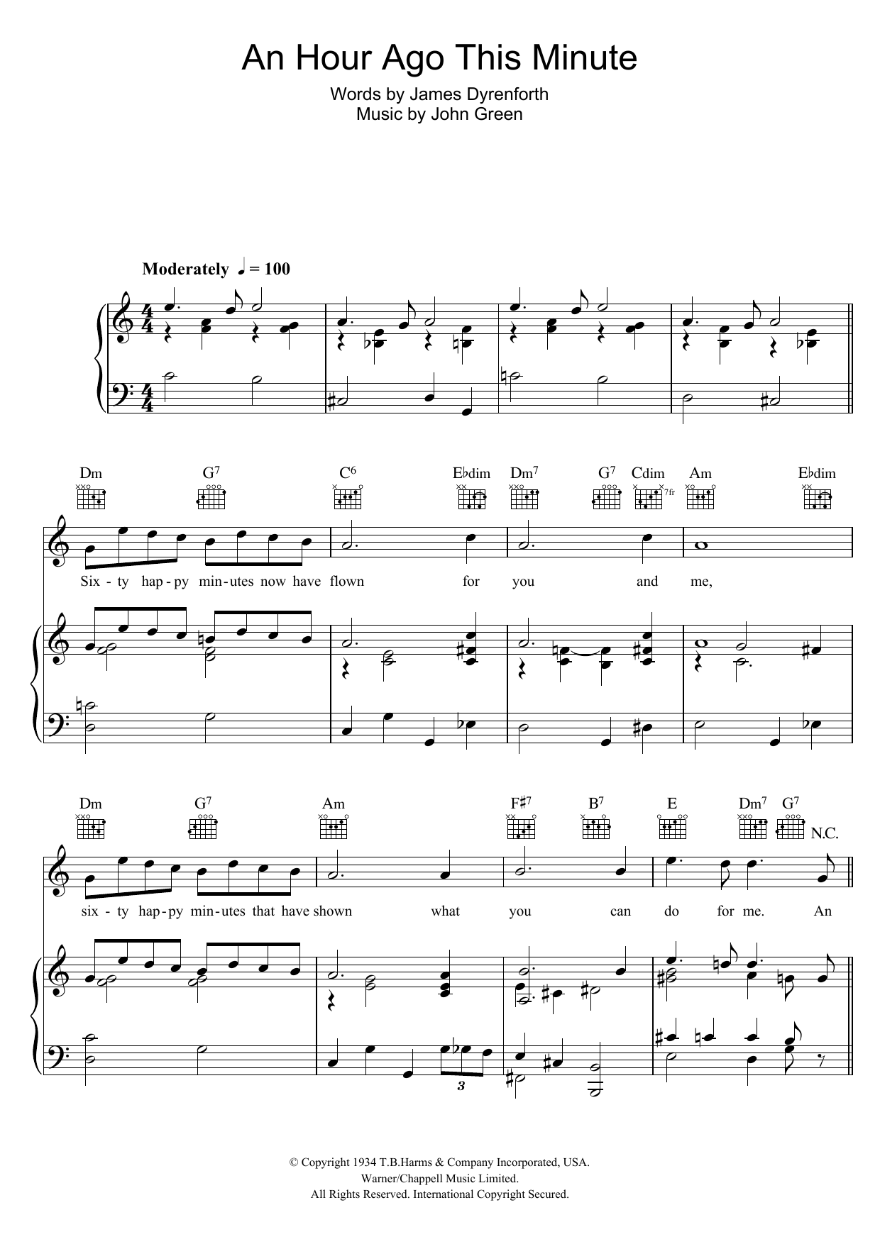 Learn to play Gertrude Lawrence An Hour Ago This Minute sheet music for Piano, Vocal & Guitar Chords in minutes. Price: 7.8900$ Gertrude Lawrence An Hour Ago This Minute sheet music notes and chords arranged for Piano, Vocal & Guitar Chords